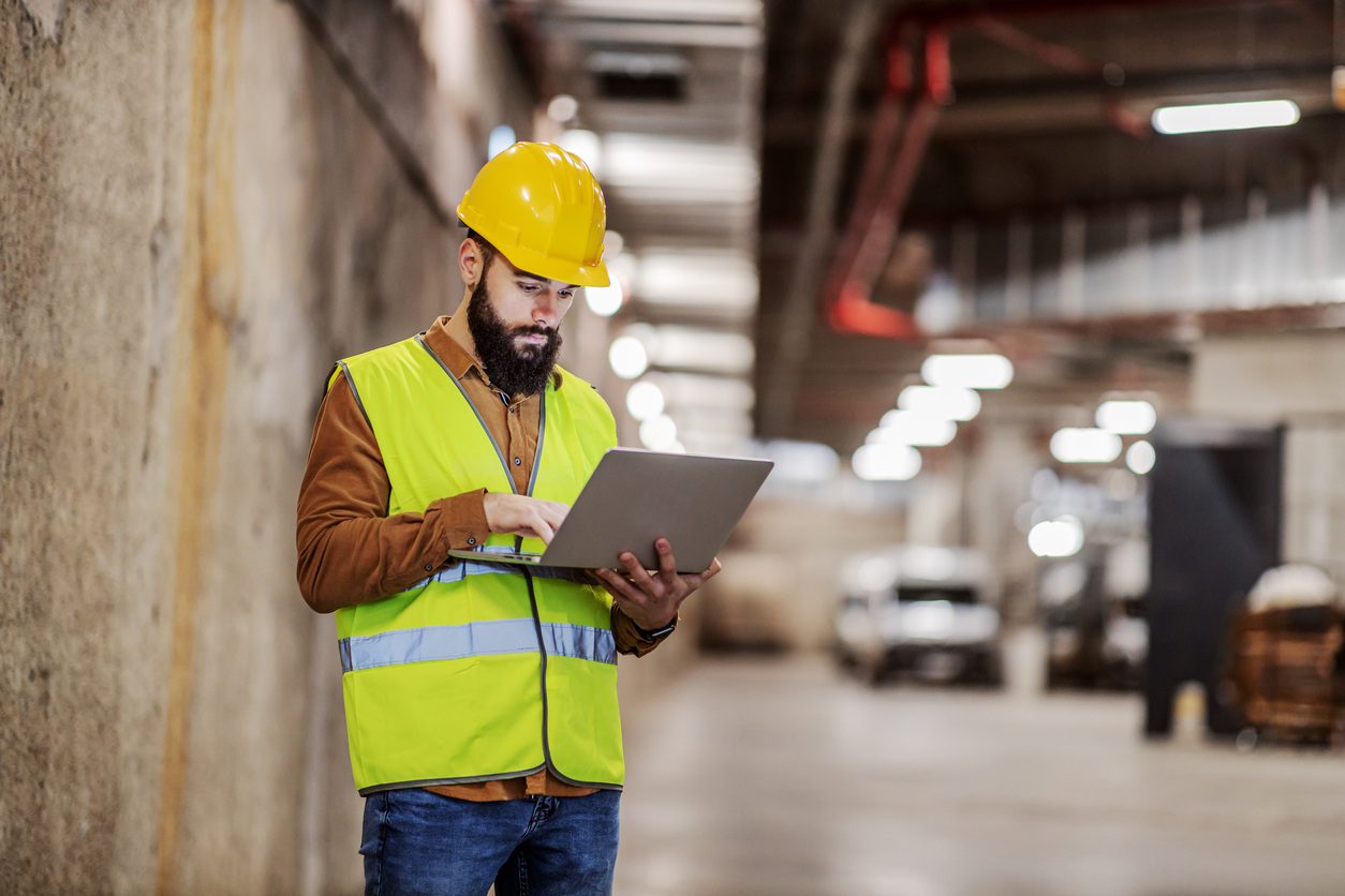 Electrician using tablet Electrician using tablet